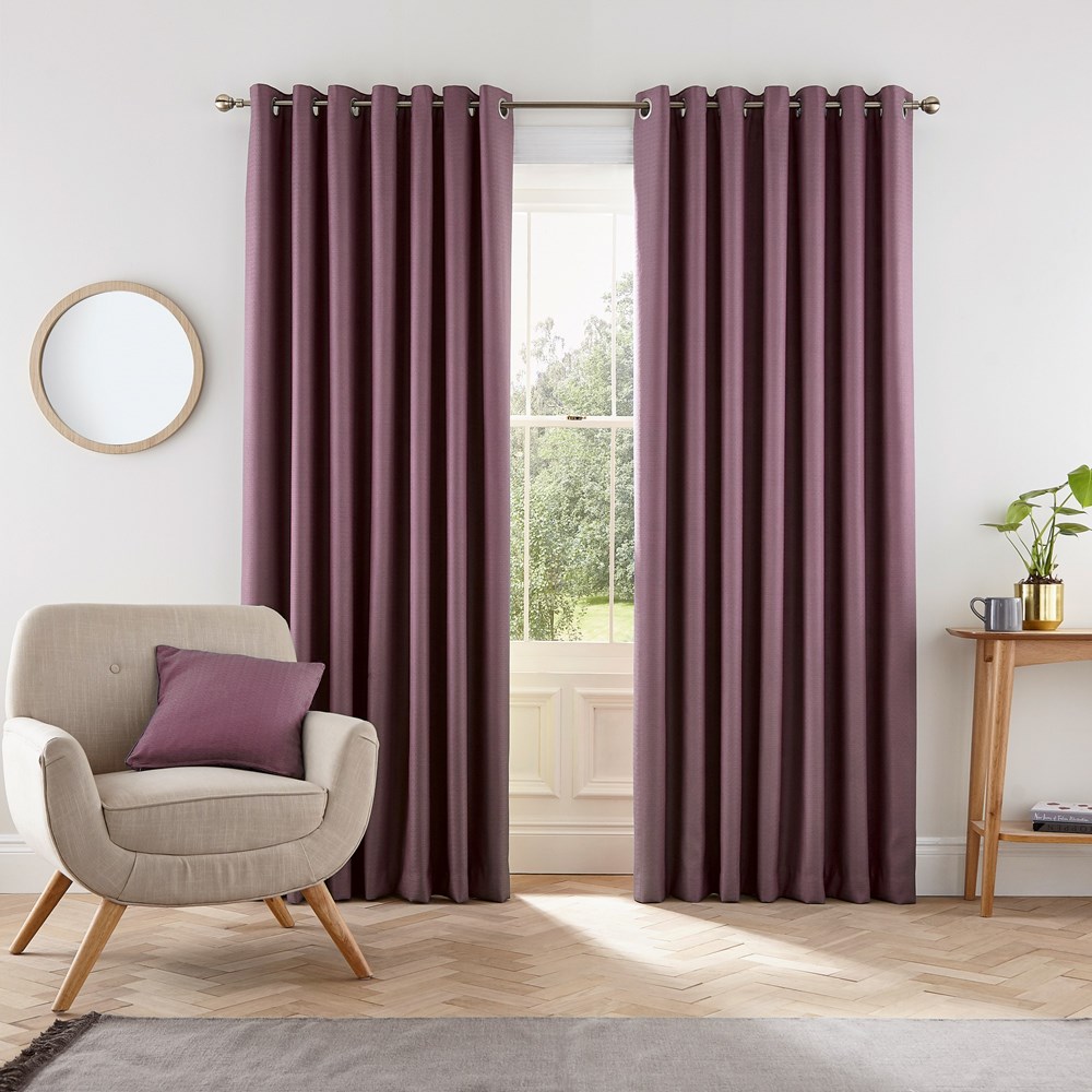 Eden Plain Curtains by Helena Springfield in Grape Purple